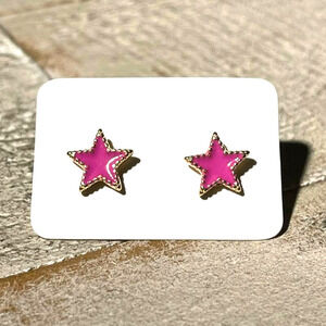3 for $15 Pink Star Gold Studs Earrings Posts NEW